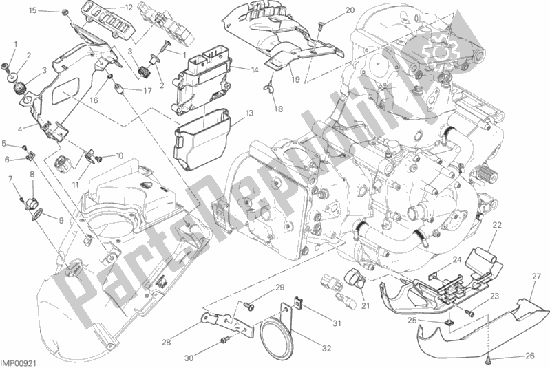 Todas as partes de Unidade De Controle Do Motor do Ducati Monster 821 Dark 2016